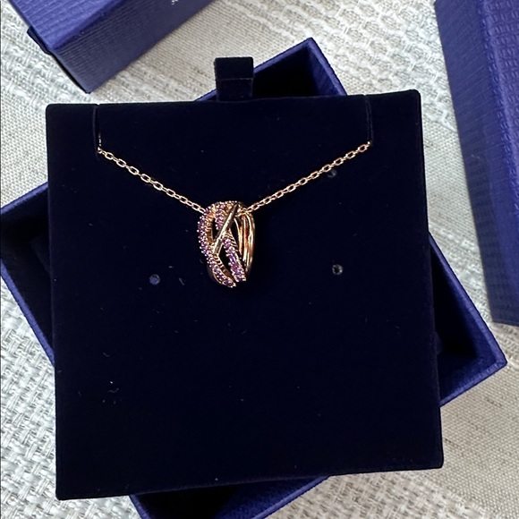 Swarovski Twist Rows Pendant Necklace 
Purple, Rosegold plated - Picture 11 of 13